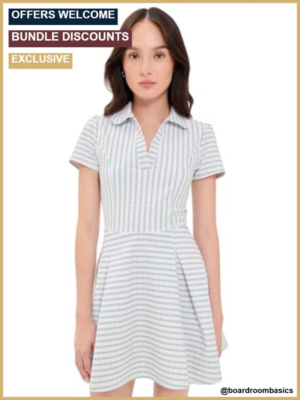 Peter Pan Collar Mini Dress Lightweight Super-Stretch Jersey